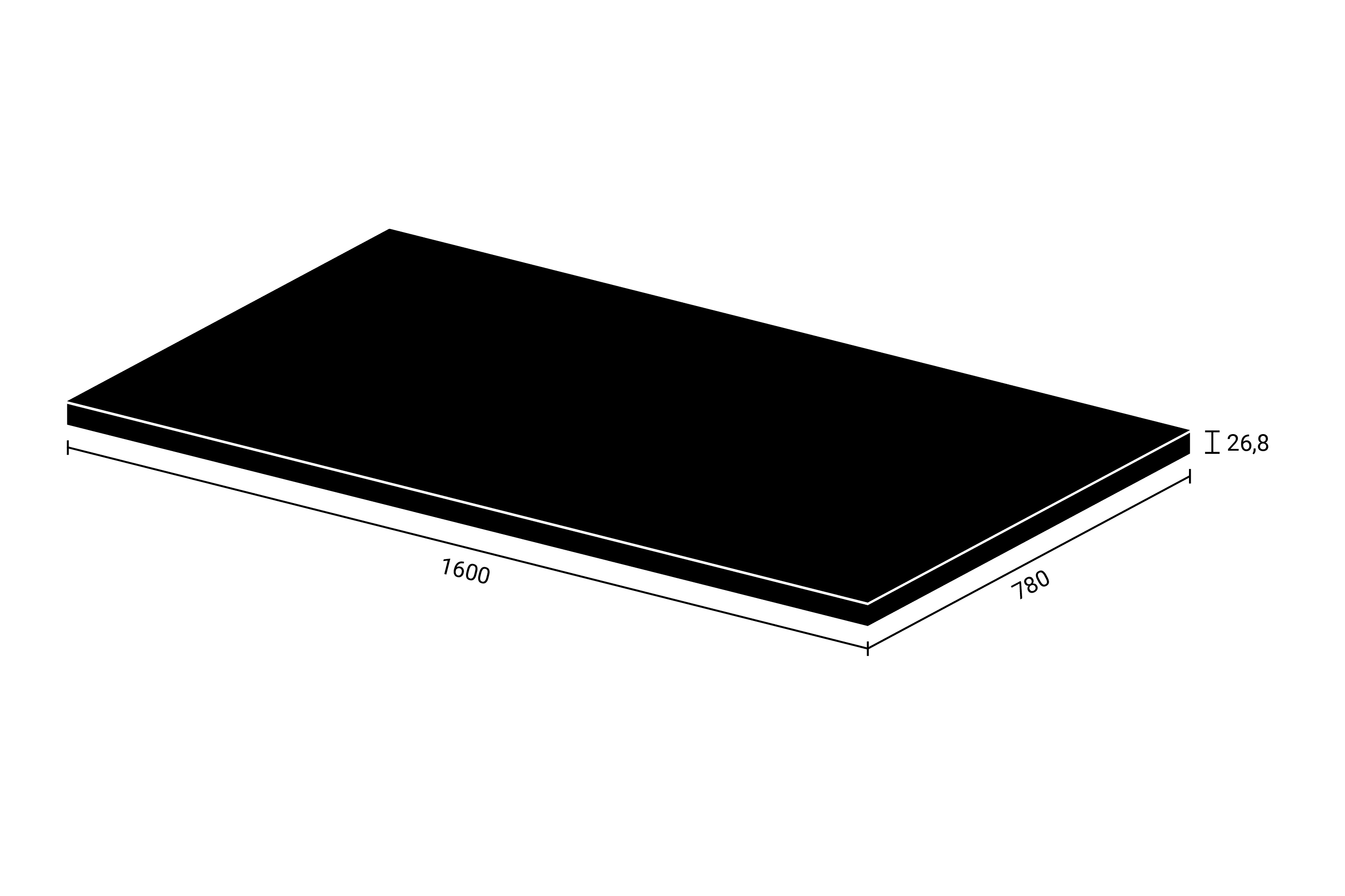 160 x 78 cm