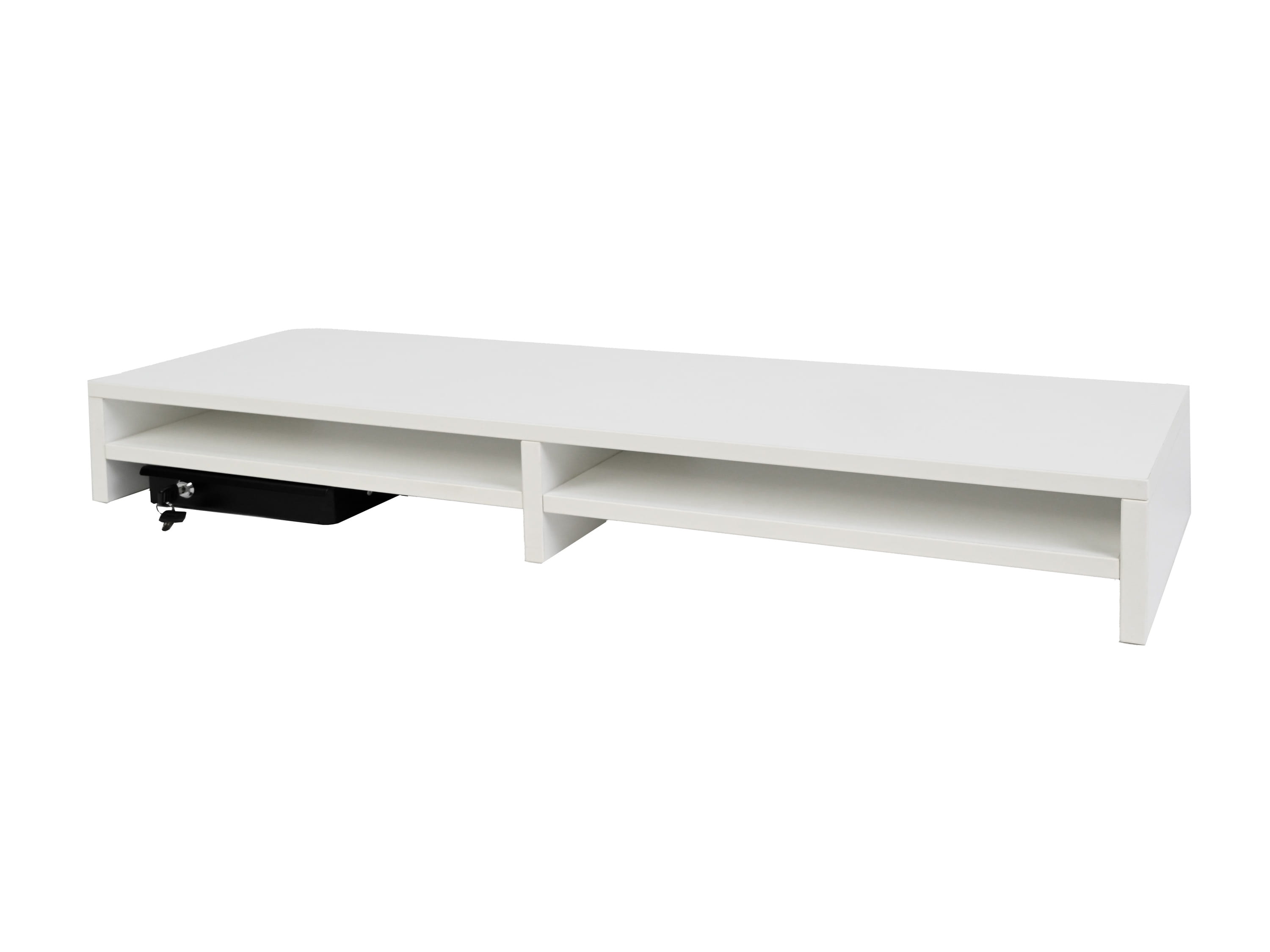 Monitoraufsatz Weiß + Schublade 24,8 cm Schwarz Monitoraufsatz + Schublade klein freisteller