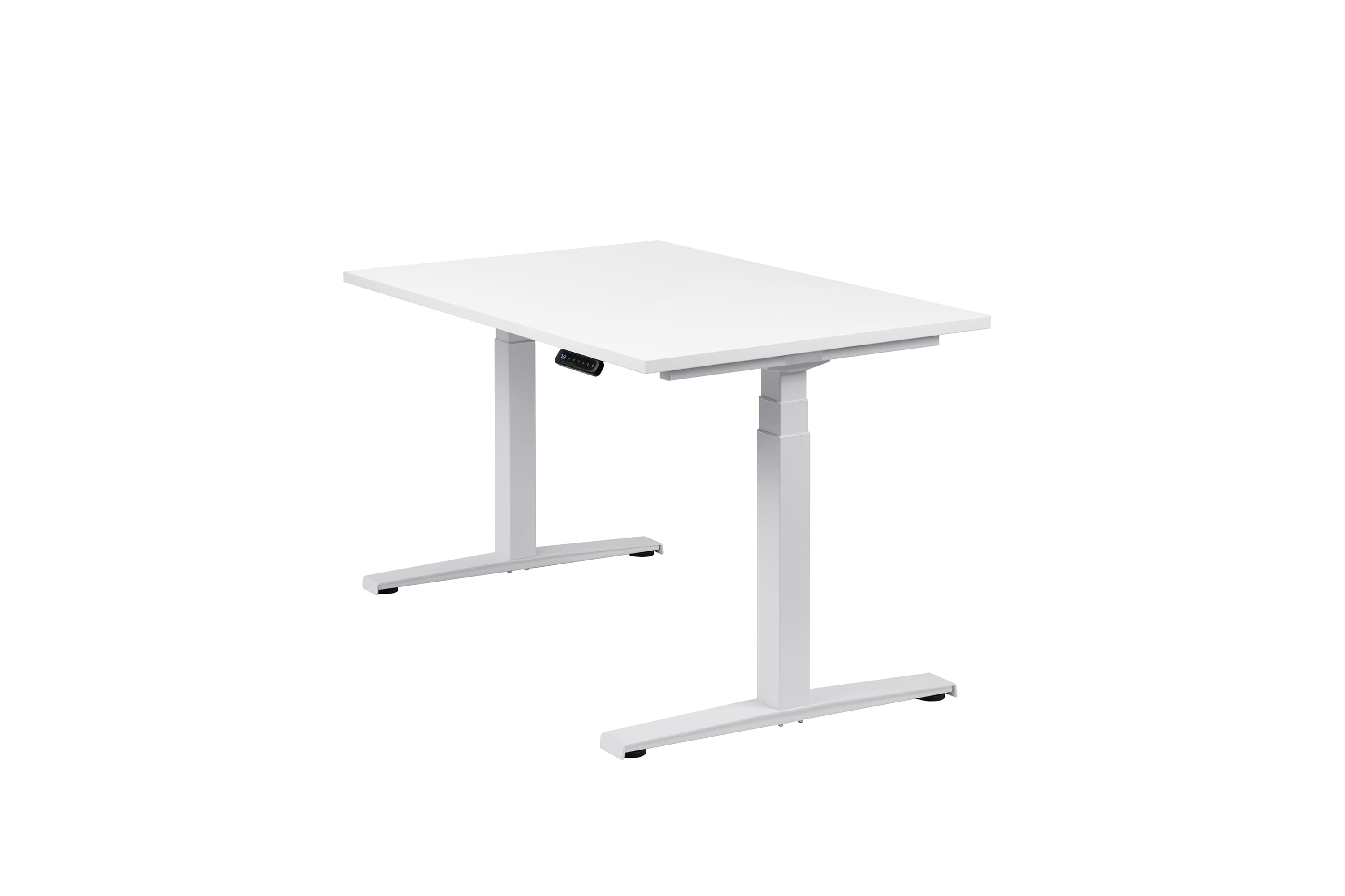 Höhenverstellbarer Schreibtisch "Basic Line", weiß, Tischplatte 120 x 80 cm weiß, elektrisch höhenverstellbar, Stehschreibtisch, Tischgestell