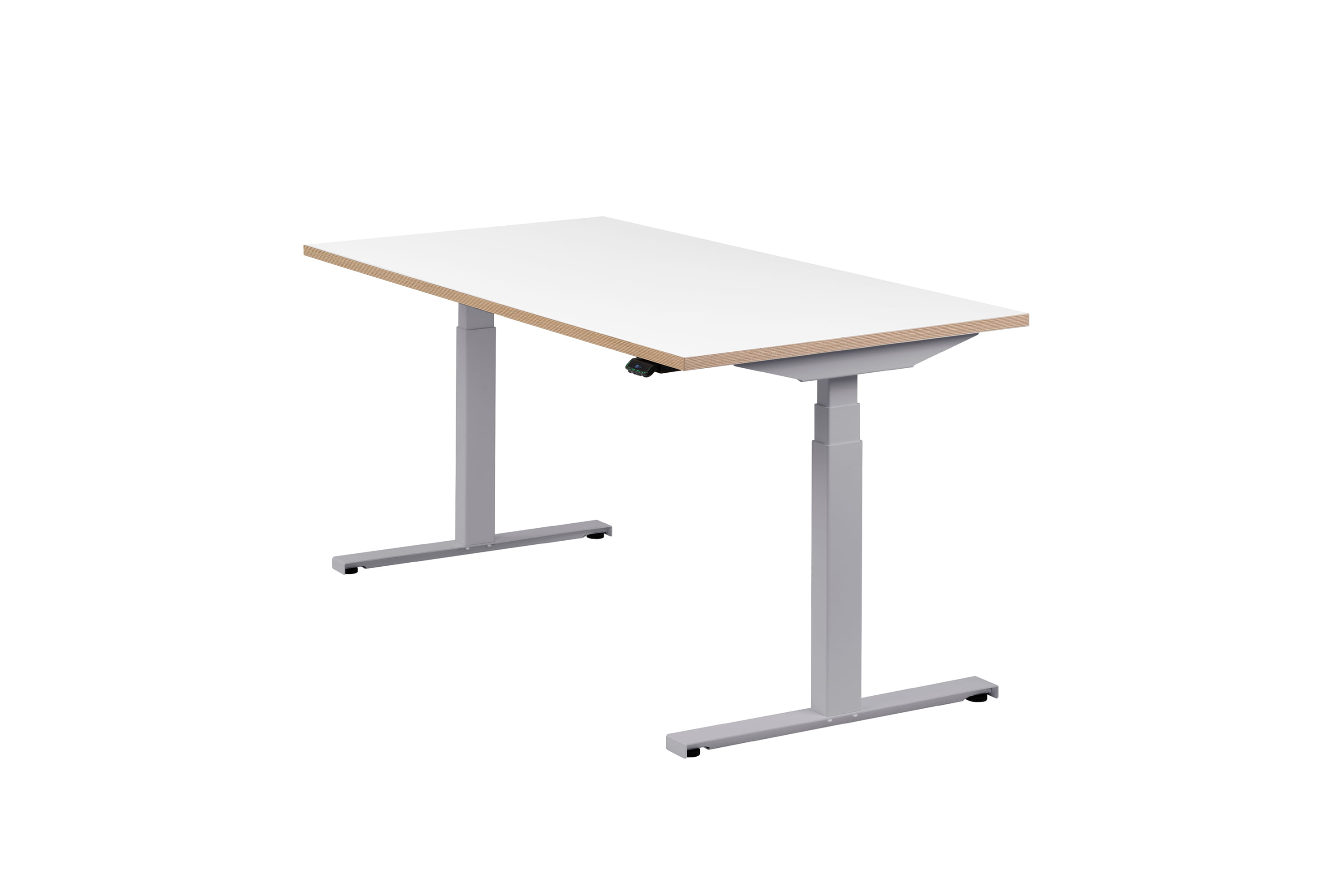 ED_Kombi_160_weiss-Melamin-Multi_silber_01_3000x2000 Easydesk avec plateau en mélaminé - chants en multiplex