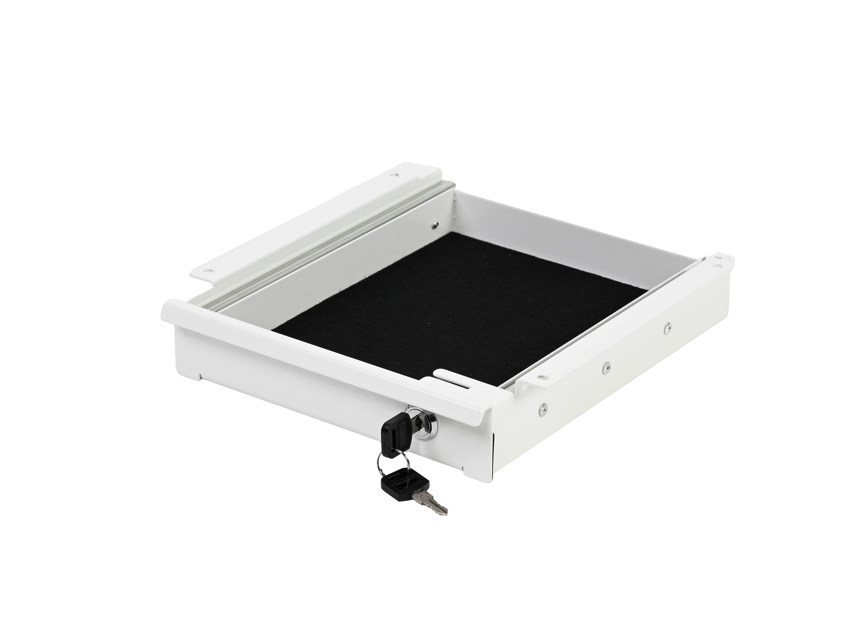 Kleine Schublade Weiß mit Schloss Freistellbild