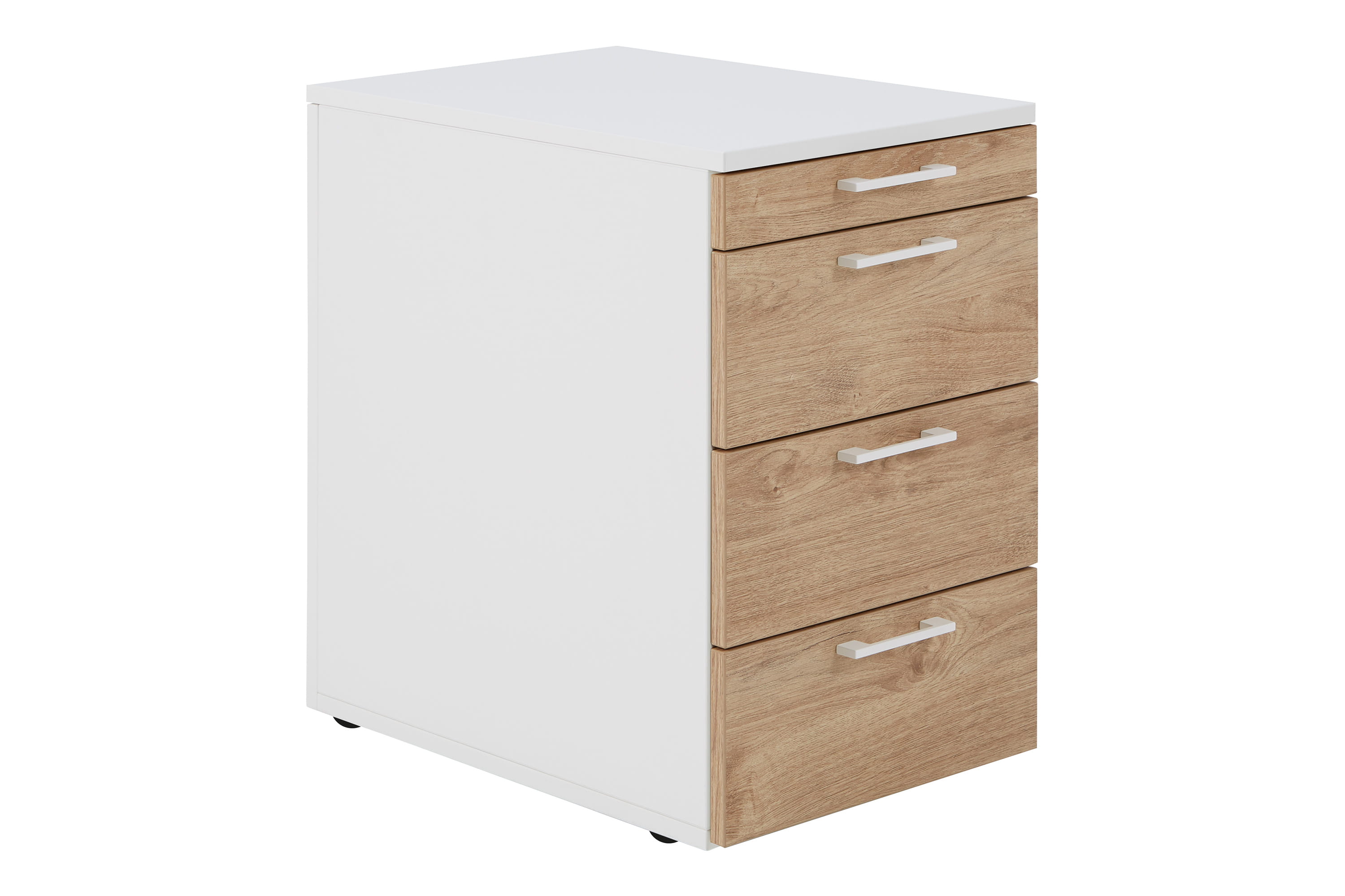 Rollcontainer_weiss-wildeiche-Bild01 be.smart – kontenerek na kólkach 43 cm